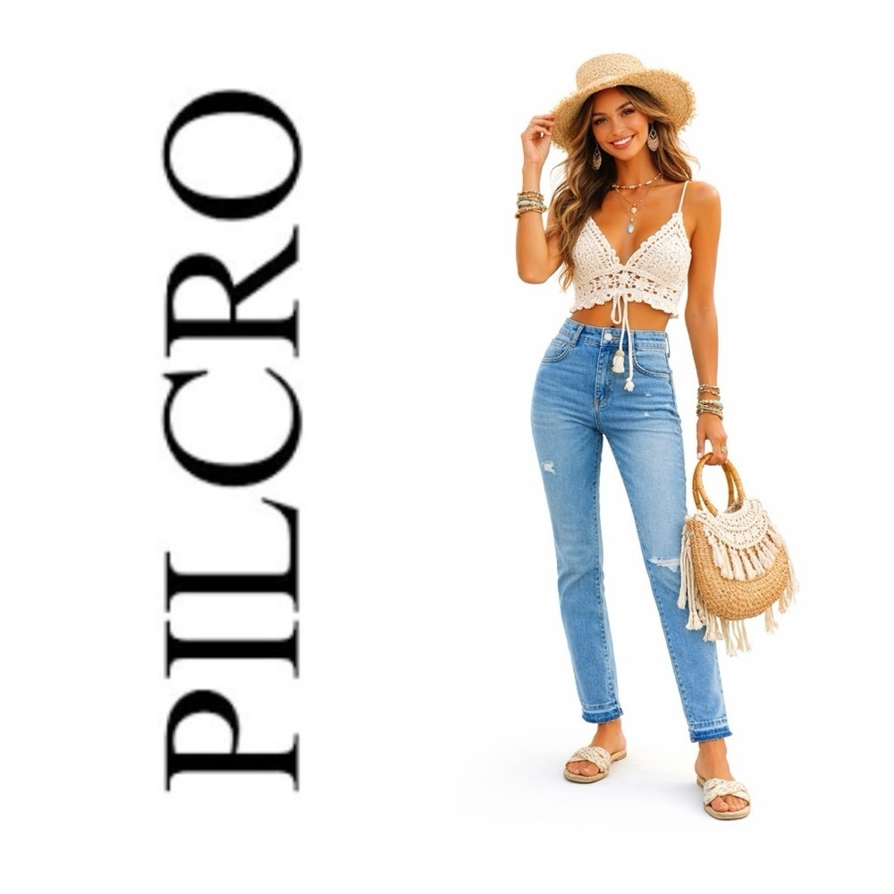 ANTHROPOLOGIE Pilcro Ripped Cigarette Hi Rise Skinny Jeans